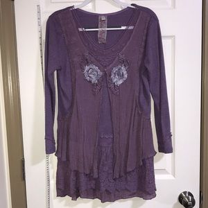 Oh You Pretty Angel!  Adorable purple sweater/tunic style top by Pretty Angel